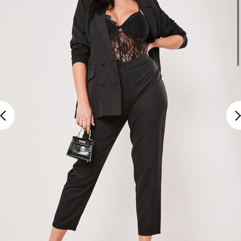 Missguided plus size black co ord cigarette pants